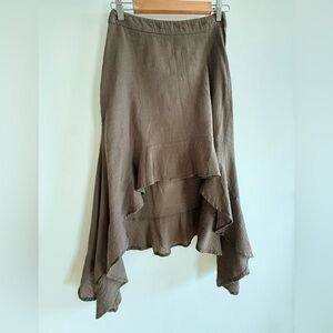 Free People High Low Olive Green Skirt XS
